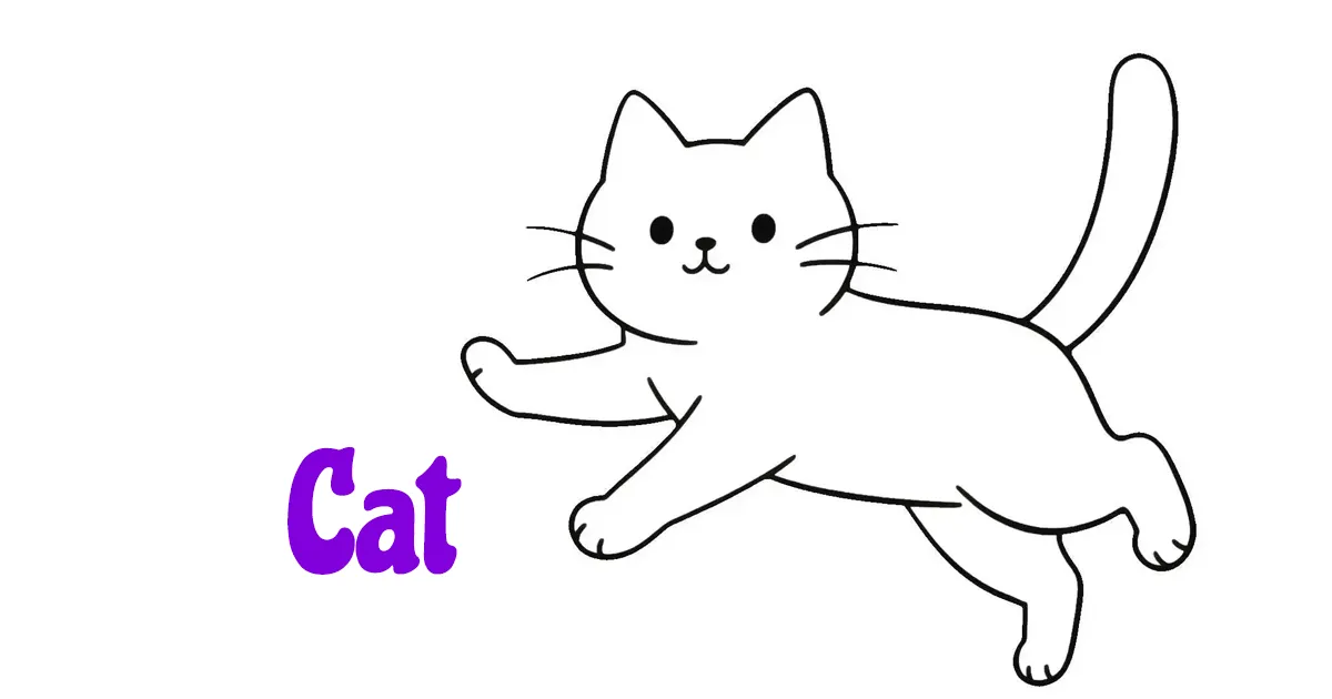 猫咪简笔画涂色画