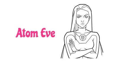原子伊芙简笔画涂色页