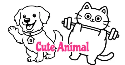 Cute Animal Coloring Pages简笔画涂色画合集