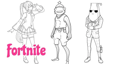 Fortnite Coloring Pages简笔画涂色画合集