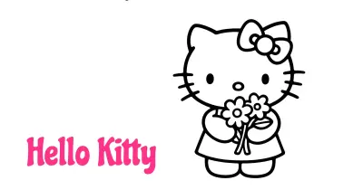 凯蒂猫涂色页简笔画涂色画合集