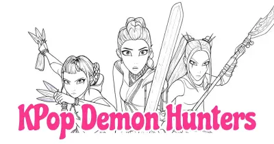 KPop Demon Hunters Coloring Pages简笔画涂色画合集