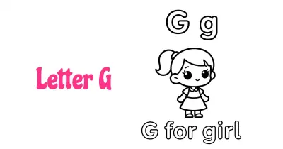 字母G涂色页简笔画涂色画合集