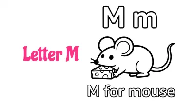 字母M涂色页简笔画涂色画合集