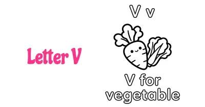 字母V涂色页简笔画涂色画合集