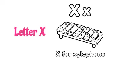 字母X涂色页简笔画涂色画合集