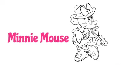 米妮老鼠涂色页 🎀🐭简笔画涂色画合集