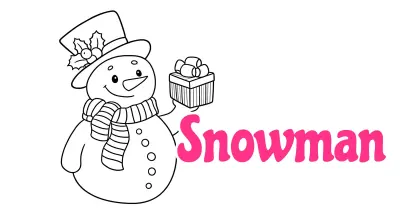 雪人涂色页简笔画涂色画合集