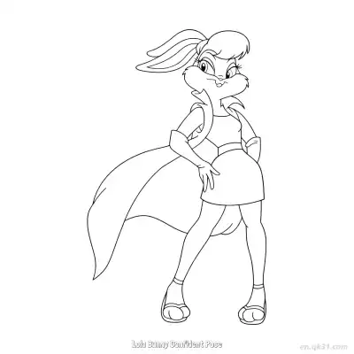 萝拉兔自信姿势 简笔画 素描 涂鸦 - 免费可打印 兔八哥简笔画 下载PDF – 免费可打印简笔画涂色画
