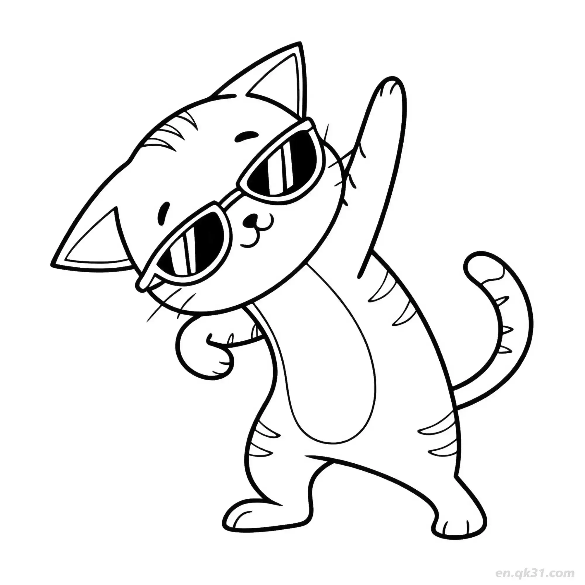 免费 猫 16简笔画 素描 涂鸦 - 免费可打印可爱猫 下载PDF 简笔画涂色页