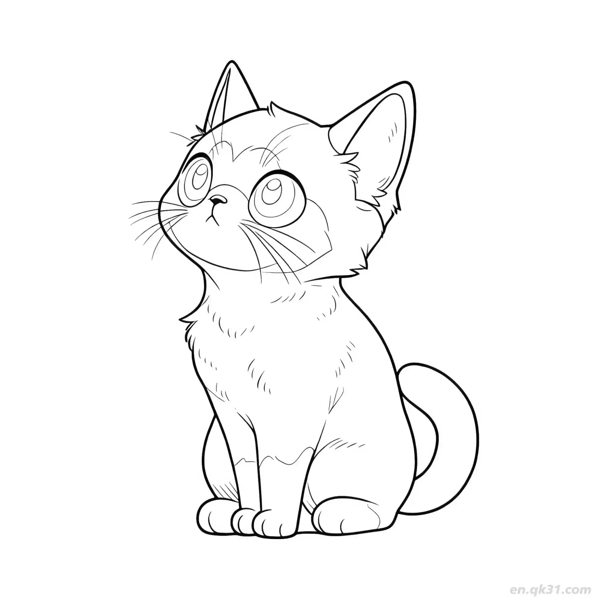 免费 猫 18简笔画 素描 涂鸦 - 免费可打印可爱猫 下载PDF 简笔画涂色页