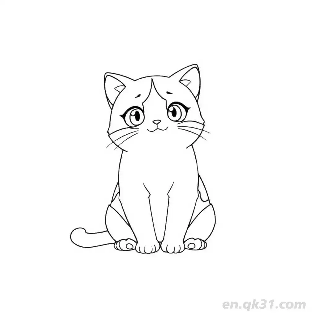 免费 猫 22简笔画 素描 涂鸦 - 免费可打印可爱猫 下载PDF 简笔画涂色页