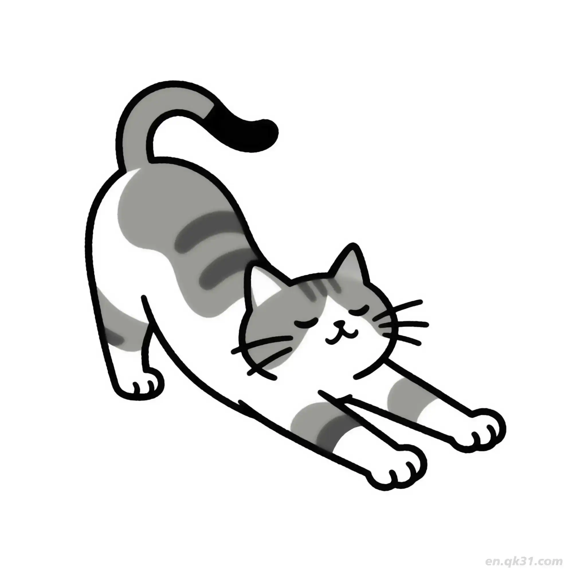 免费 猫 24简笔画 素描 涂鸦 - 免费可打印可爱猫 下载PDF 简笔画涂色页