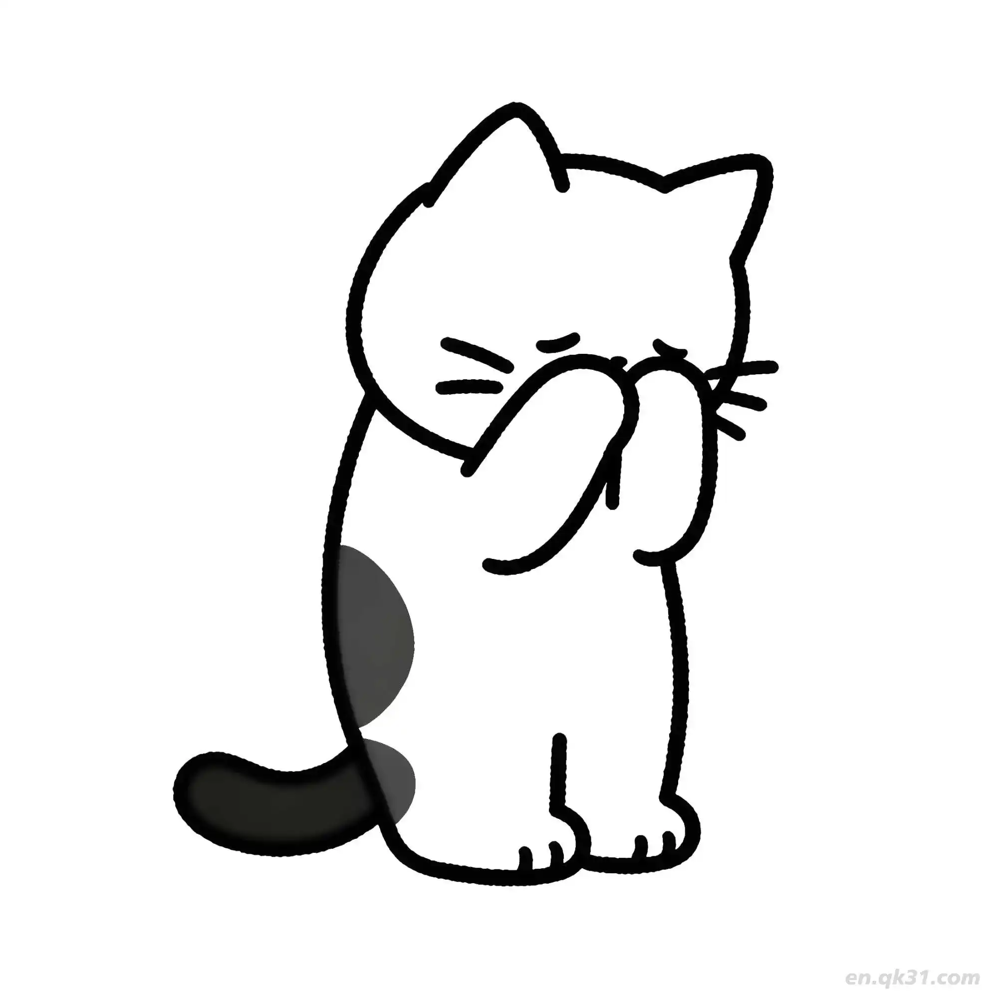 免费 猫 28简笔画 素描 涂鸦 - 免费可打印可爱猫 下载PDF 简笔画涂色页
