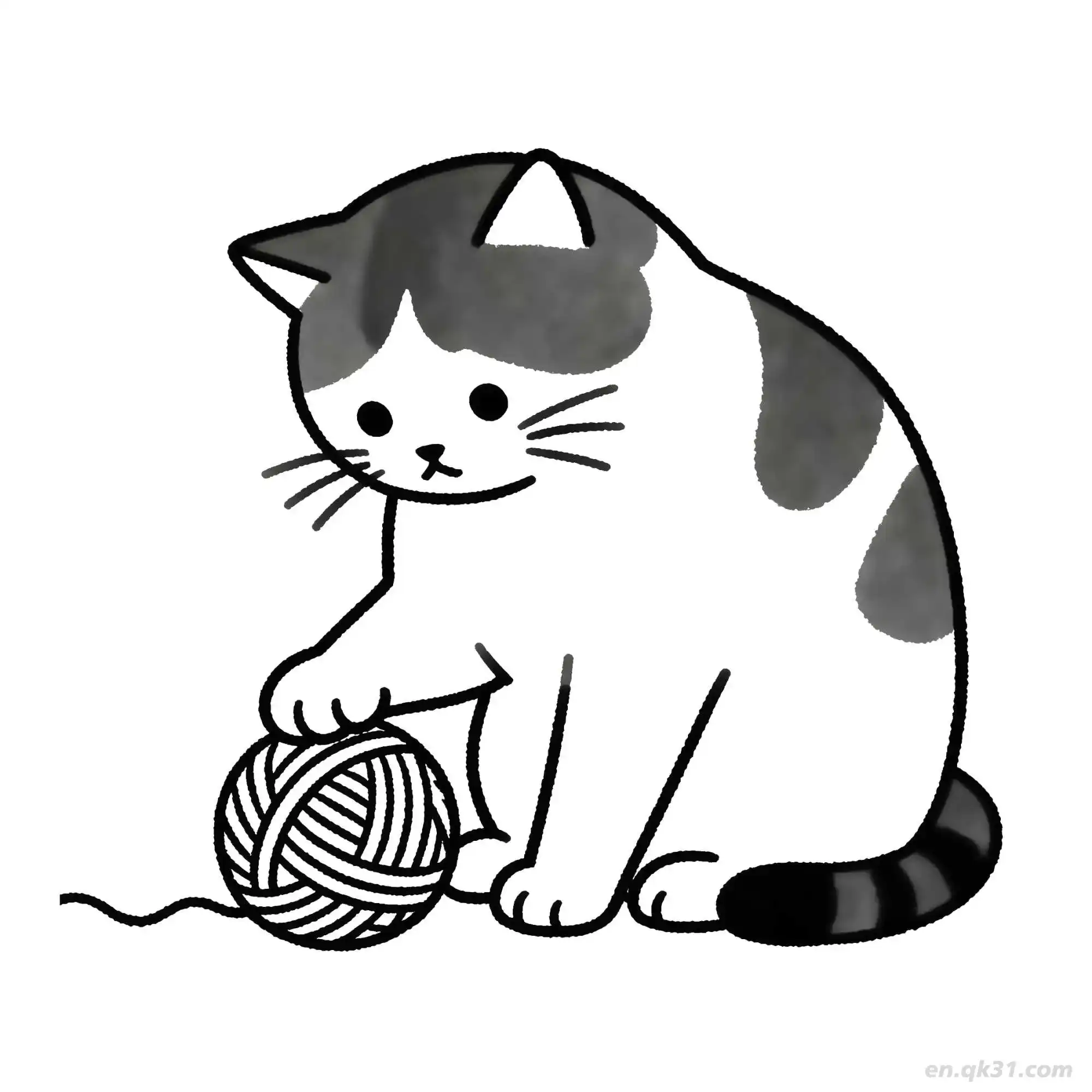 免费 猫 29简笔画 素描 涂鸦 - 免费可打印可爱猫 下载PDF 简笔画涂色页