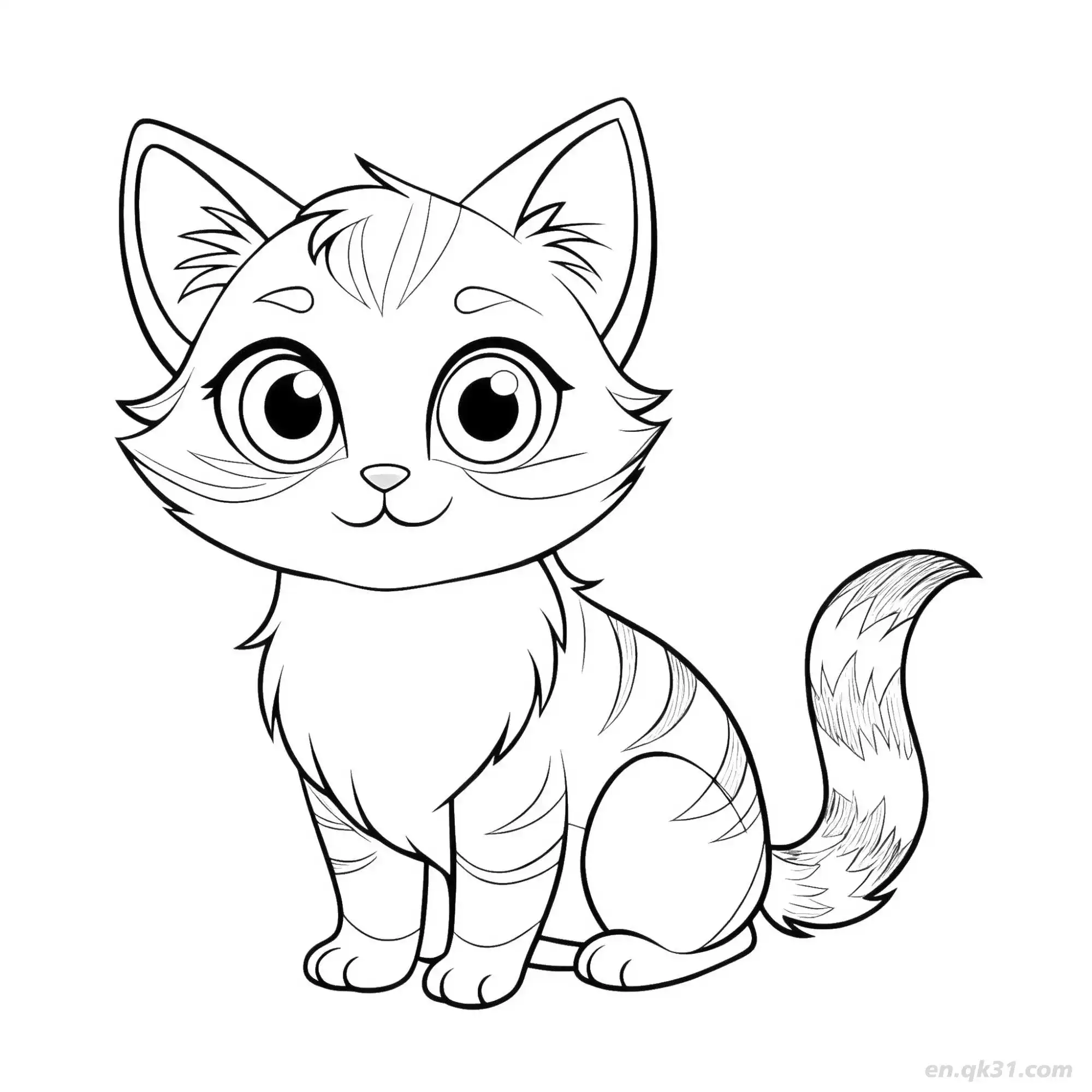 免费 猫 3简笔画 素描 涂鸦 - 免费可打印可爱猫 下载PDF 简笔画涂色页