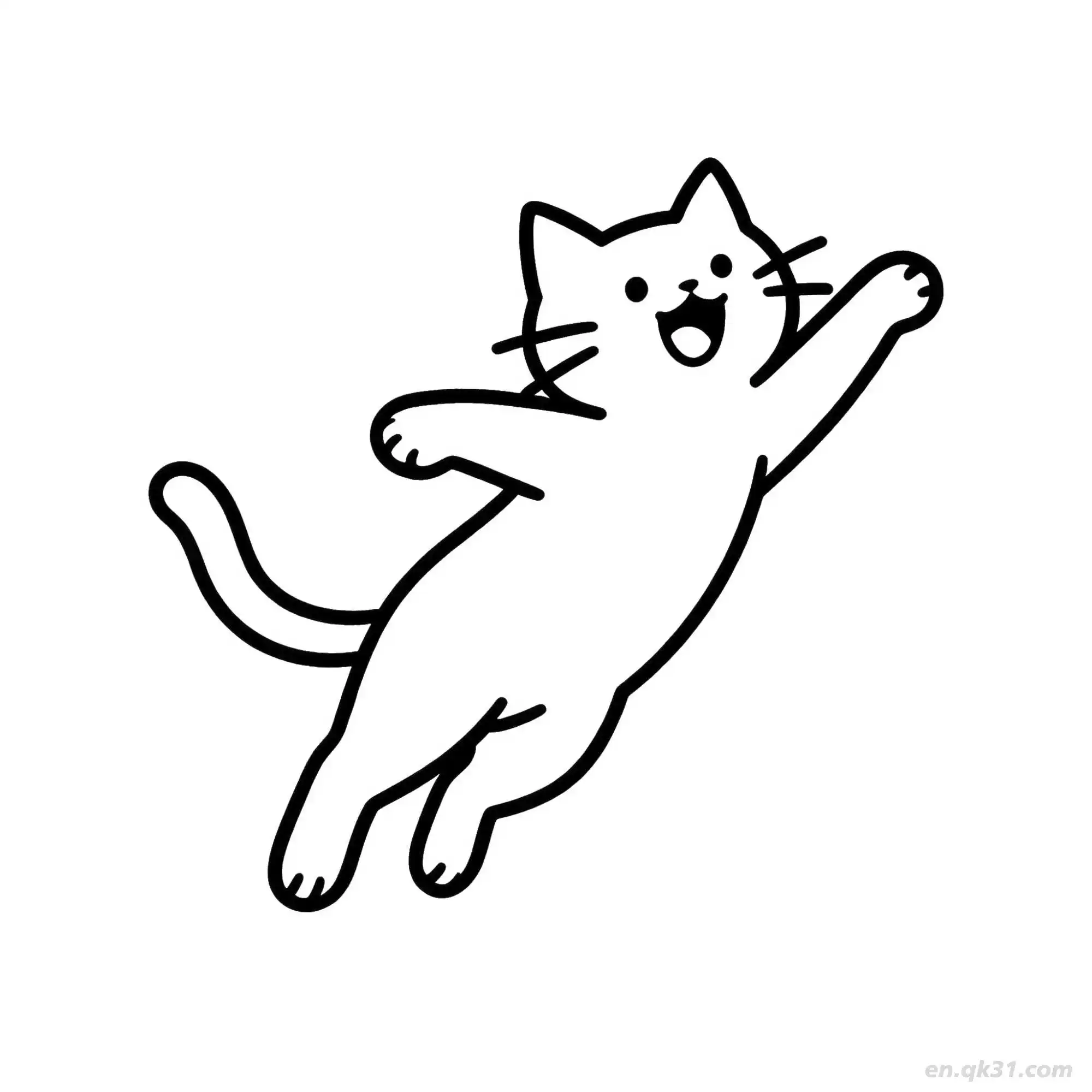 免费 猫 30简笔画 素描 涂鸦 - 免费可打印可爱猫 下载PDF 简笔画涂色页