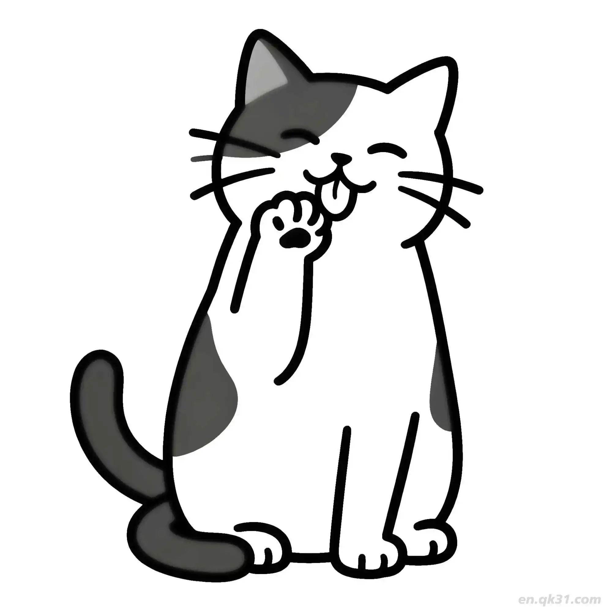 免费 猫 32简笔画 素描 涂鸦 - 免费可打印可爱猫 下载PDF 简笔画涂色页