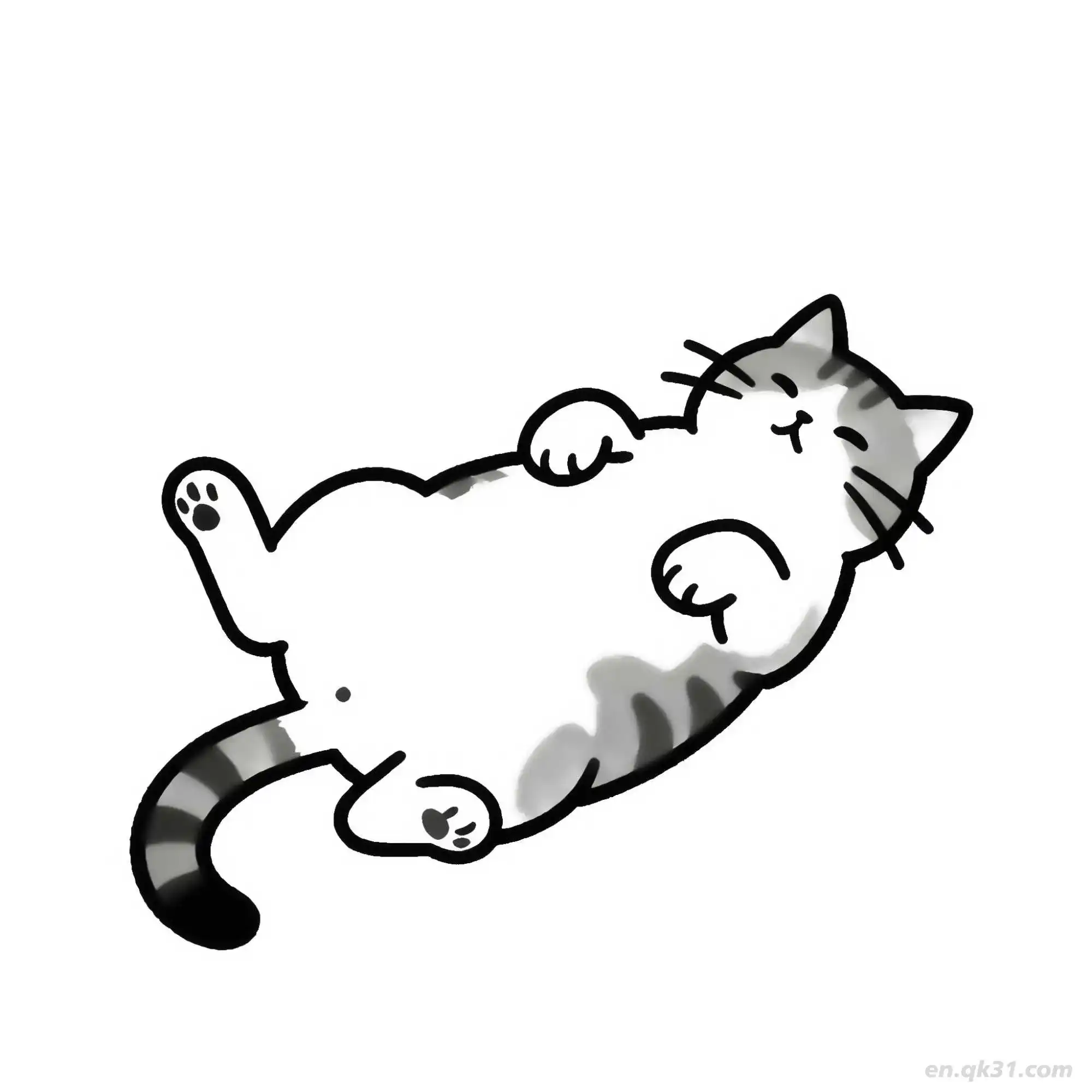 免费 猫 35简笔画 素描 涂鸦 - 免费可打印可爱猫 下载PDF 简笔画涂色页