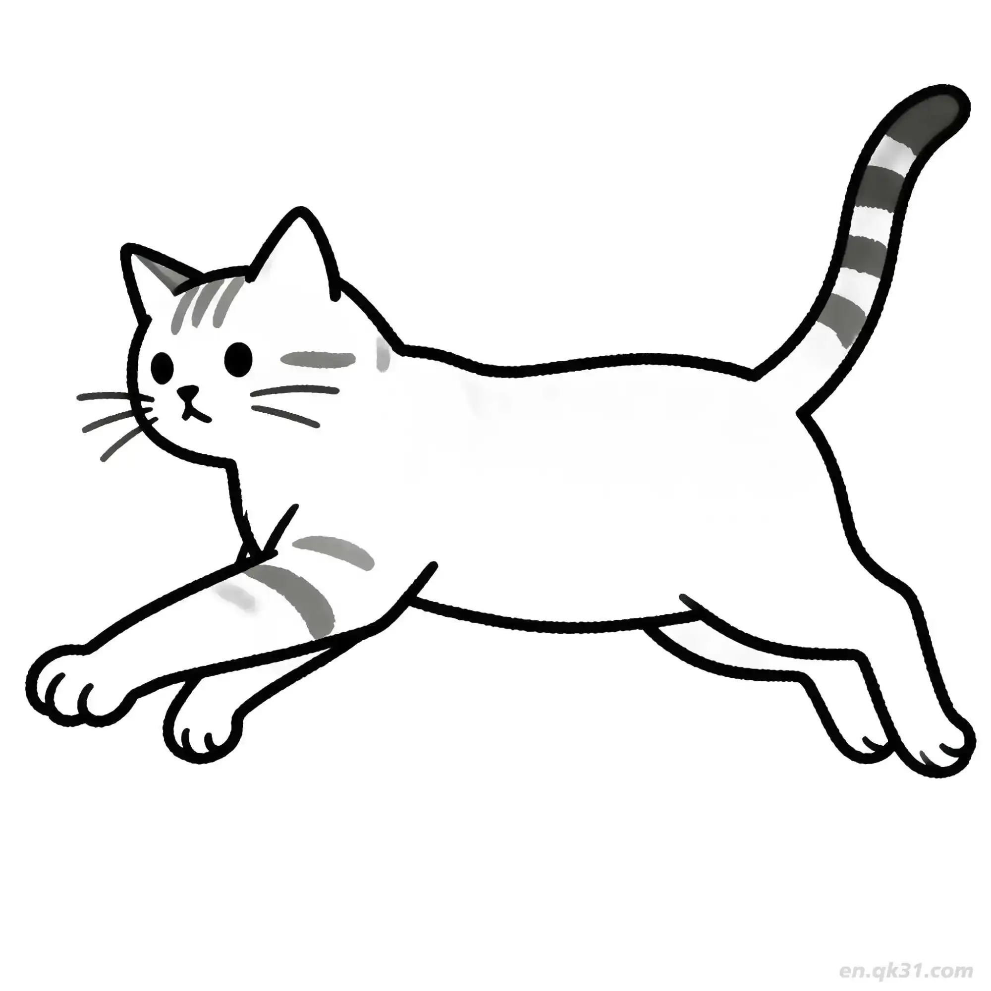 免费 猫 44简笔画 素描 涂鸦 - 免费可打印可爱猫 下载PDF 简笔画涂色页