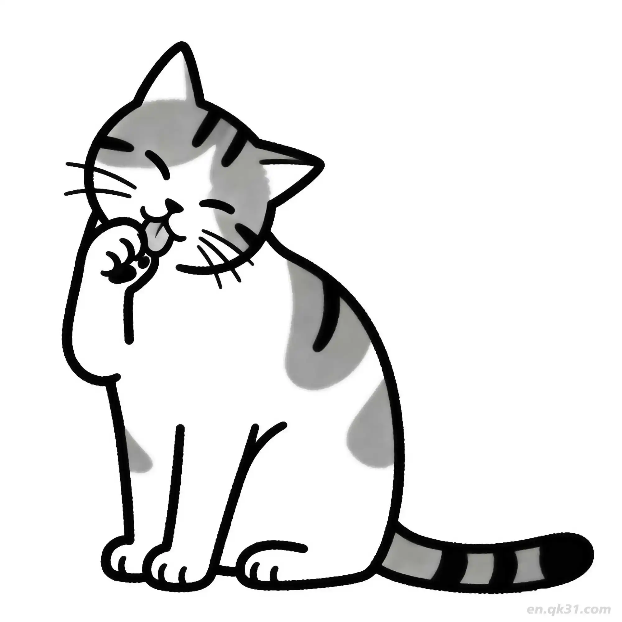 免费 猫 51简笔画 素描 涂鸦 - 免费可打印可爱猫 下载PDF 简笔画涂色页