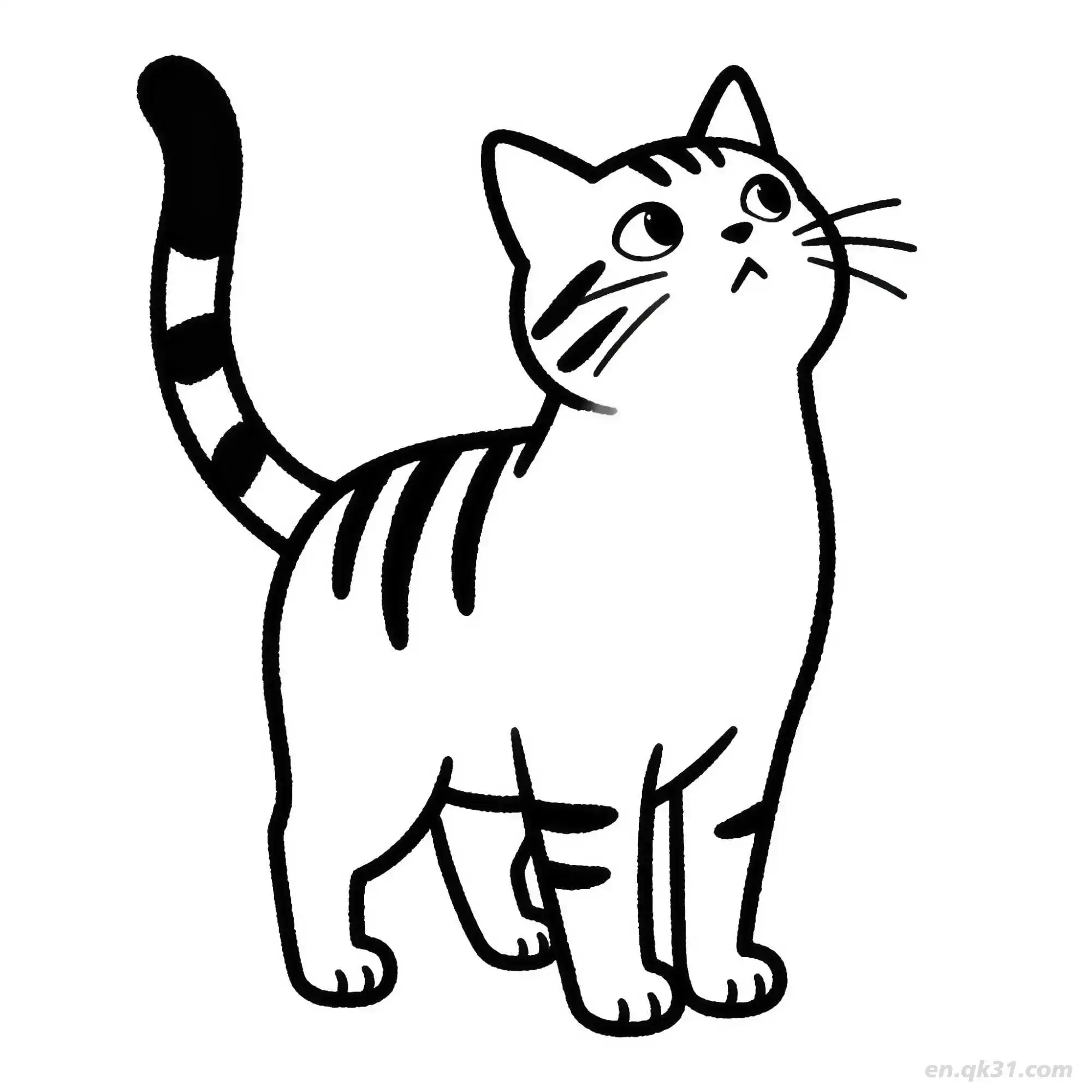 免费 猫 53简笔画 素描 涂鸦 - 免费可打印可爱猫 下载PDF 简笔画涂色页