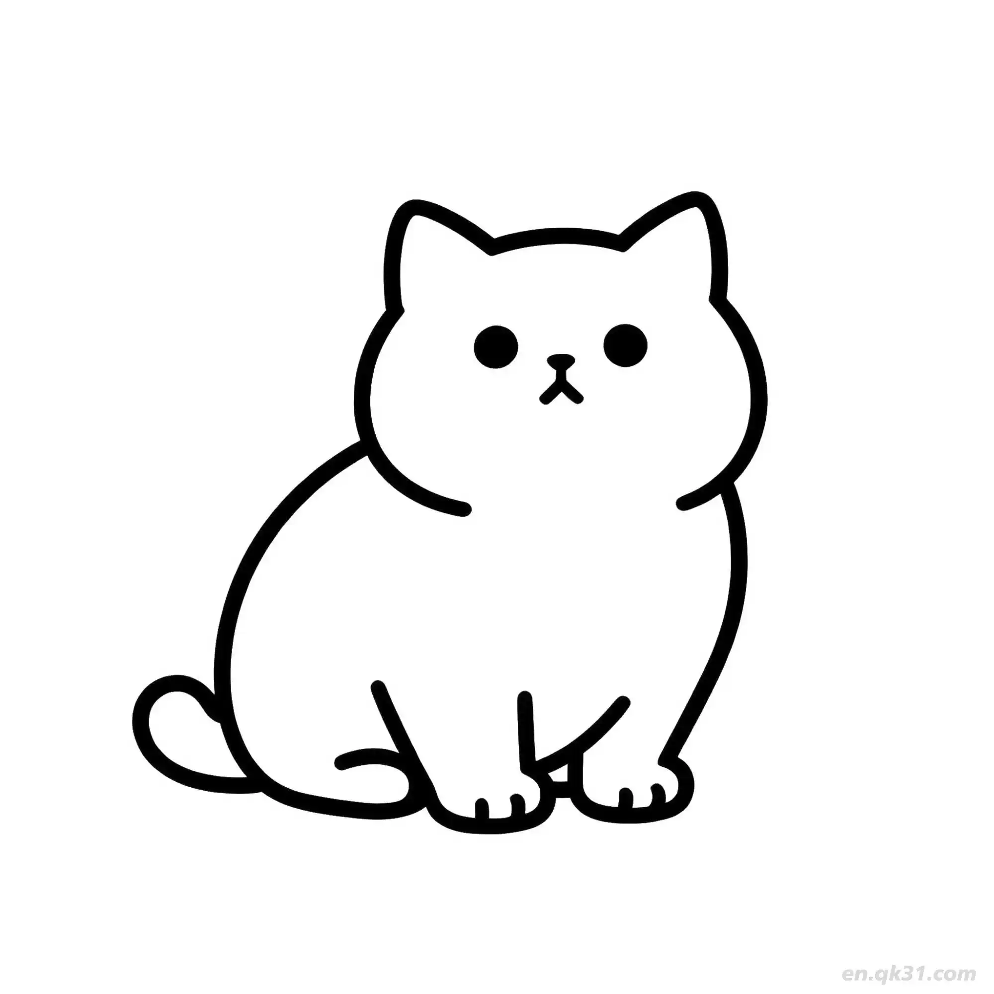 免费 猫 61简笔画 素描 涂鸦 - 免费可打印可爱猫 下载PDF 简笔画涂色页
