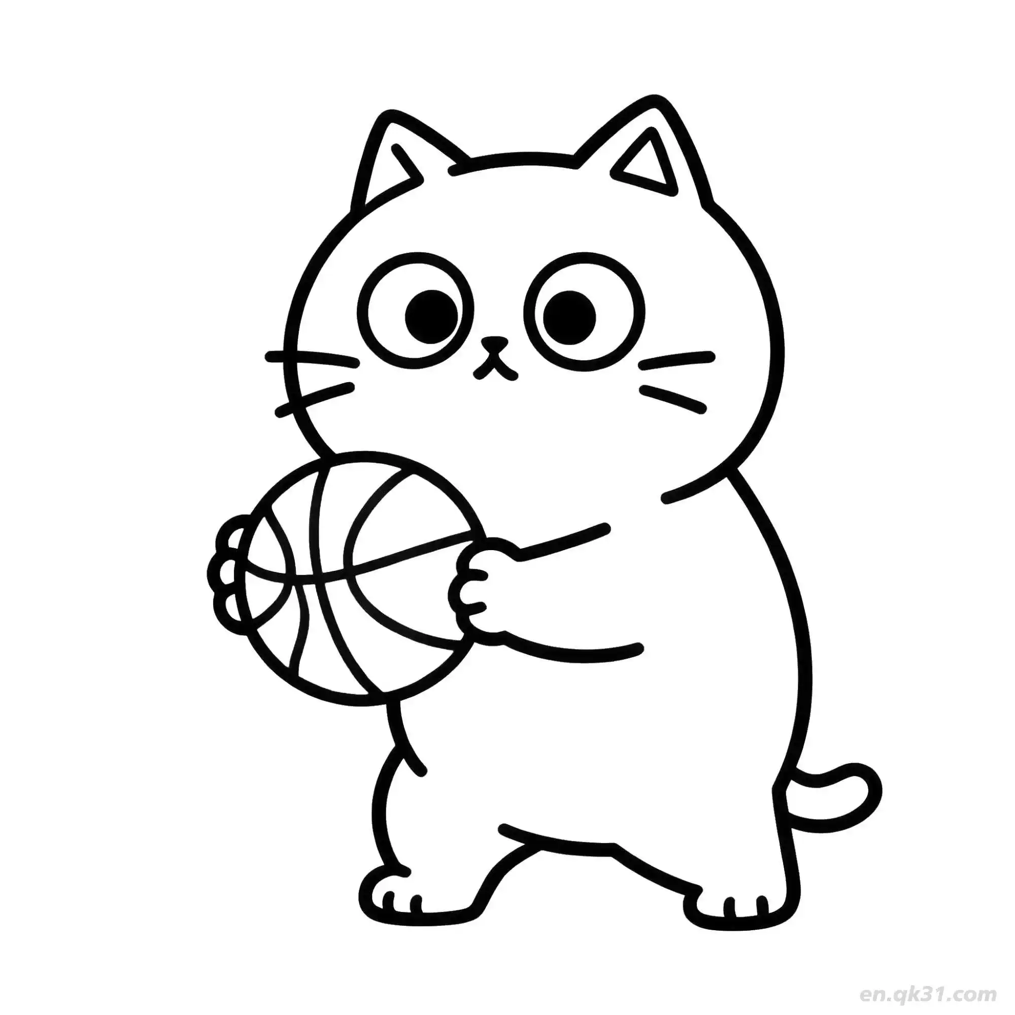 免费 猫 64简笔画 素描 涂鸦 - 免费可打印可爱猫 下载PDF 简笔画涂色页