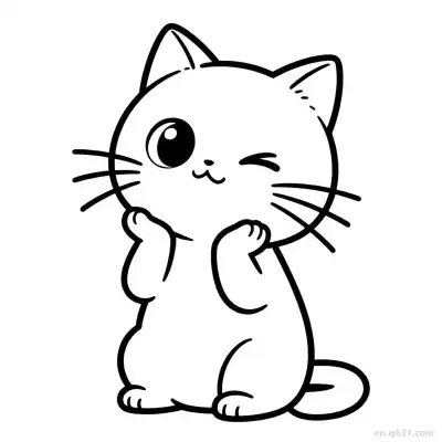 猫 71简笔画 素描 涂鸦 - 免费可打印可爱猫 下载PDF – 免费可打印简笔画涂色画