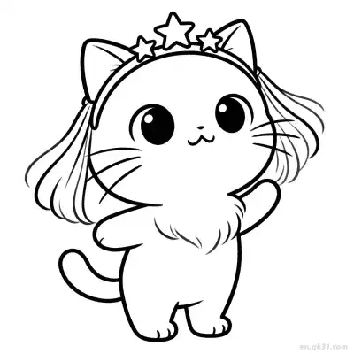 猫 74简笔画 素描 涂鸦 - 免费可打印可爱猫 下载PDF – 免费可打印简笔画涂色画