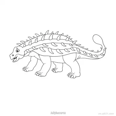 甲龙 简笔画 素描 涂鸦 - 免费可打印 恐龙简笔画 下载PDF – 免费可打印简笔画涂色画