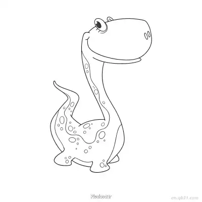 蛇颈龙 简笔画 素描 涂鸦 - 免费可打印 恐龙简笔画 下载PDF – 免费可打印简笔画涂色画