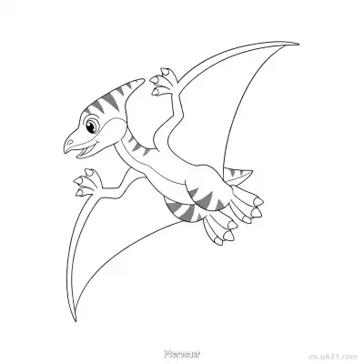 翼龙 简笔画 素描 涂鸦 - 免费可打印 恐龙简笔画 下载PDF – 免费可打印简笔画涂色画