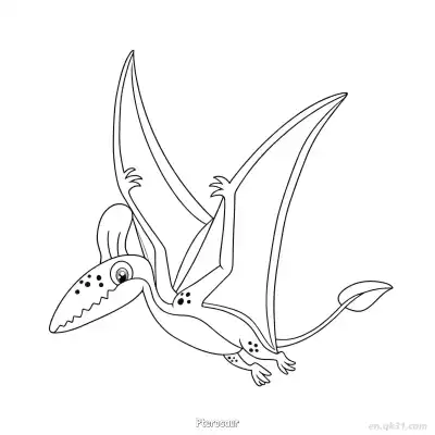 翼龙 2简笔画 素描 涂鸦 - 免费可打印 恐龙简笔画 下载PDF – 免费可打印简笔画涂色画