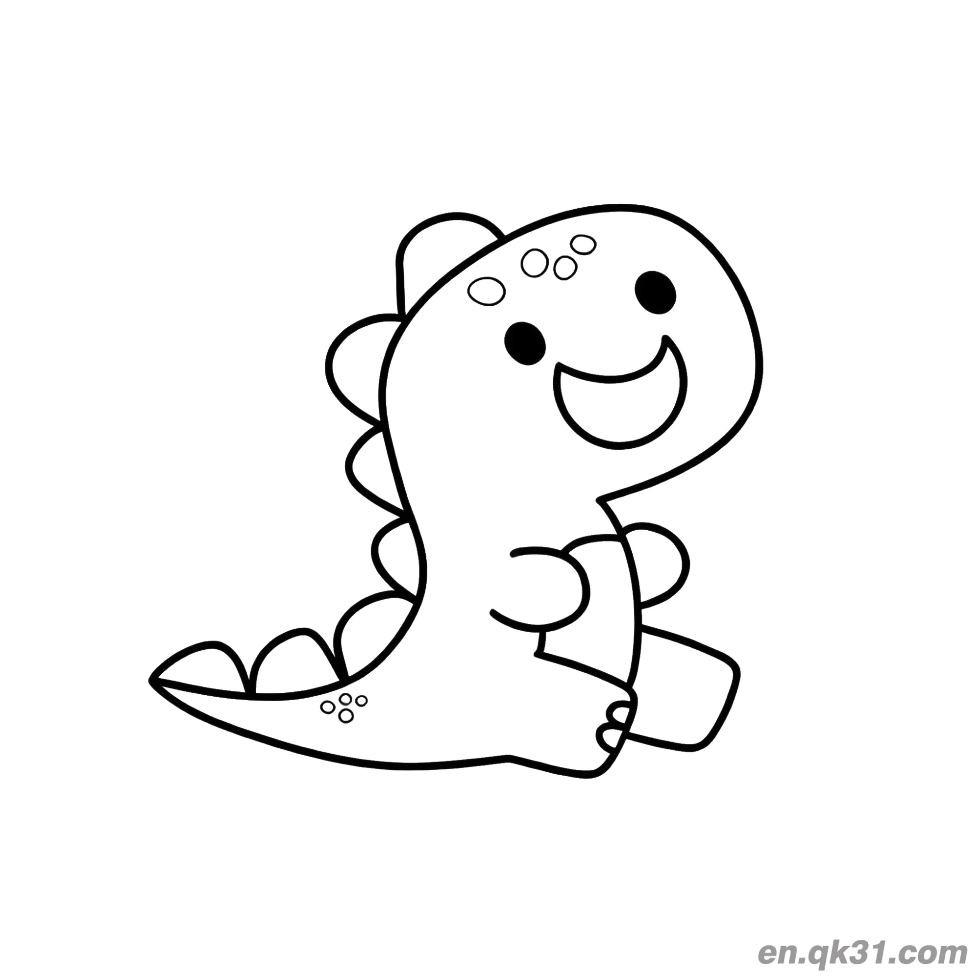 免费 幼儿超简单霸王龙涂色页 简笔画涂色页