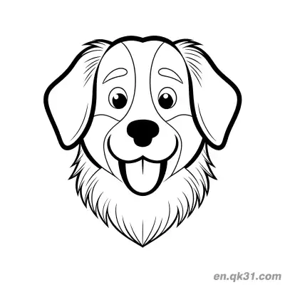 伯恩山犬头部特写简笔画涂色页 – 免费可打印简笔画涂色画