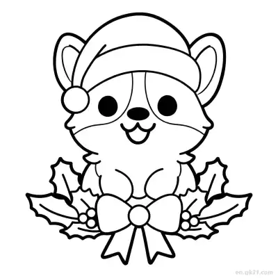圣诞狗 6简笔画 素描 涂鸦 - 免费可打印狗 下载PDF – 免费可打印简笔画涂色画