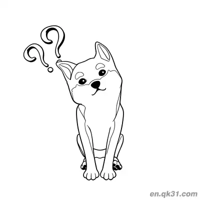 歪头困惑的柴犬初学者简易简笔画涂色页 – 免费可打印简笔画涂色画