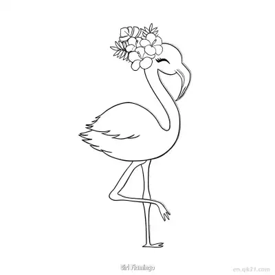 女孩火烈鸟 2简笔画 素描 涂鸦 - 免费可打印 火烈鸟简笔画 下载PDF – 免费可打印简笔画涂色画