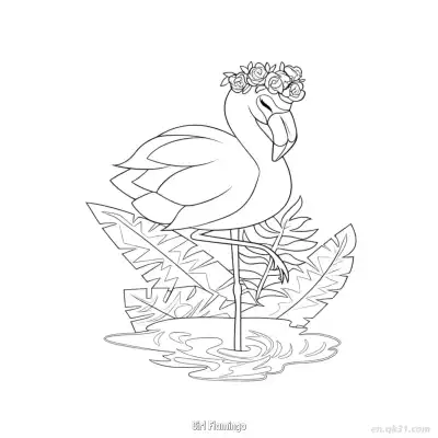 女孩火烈鸟 3简笔画 素描 涂鸦 - 免费可打印 火烈鸟简笔画 下载PDF – 免费可打印简笔画涂色画