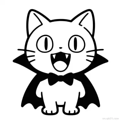 万圣节猫 11简笔画 素描 涂鸦 - 免费可打印可爱猫 下载PDF – 免费可打印简笔画涂色画