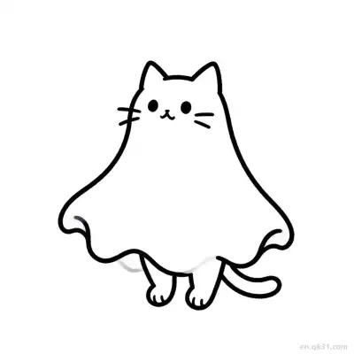 万圣节猫 2简笔画 素描 涂鸦 - 免费可打印可爱猫 下载PDF – 免费可打印简笔画涂色画