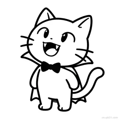 万圣节猫 3简笔画 素描 涂鸦 - 免费可打印可爱猫 下载PDF – 免费可打印简笔画涂色画