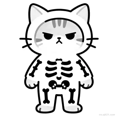 万圣节猫 5简笔画 素描 涂鸦 - 免费可打印可爱猫 下载PDF – 免费可打印简笔画涂色画