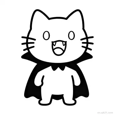 万圣节猫 9简笔画 素描 涂鸦 - 免费可打印可爱猫 下载PDF – 免费可打印简笔画涂色画