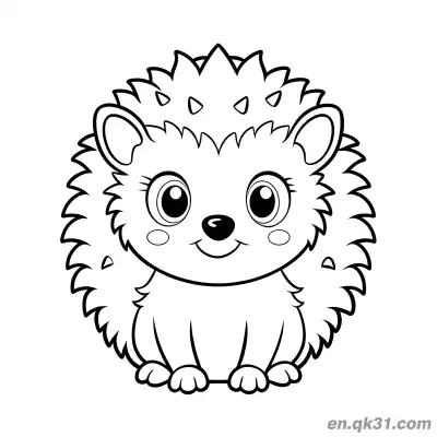 大眼睛斑点刺猬涂色页 – 免费可打印简笔画涂色画