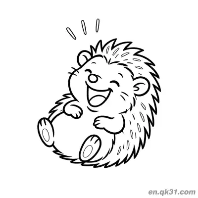 大笑刺猬涂色页 – 免费可打印简笔画涂色画