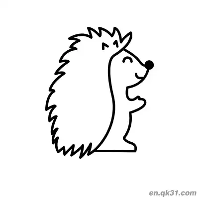 微笑站立刺猬涂色页 – 免费可打印简笔画涂色画