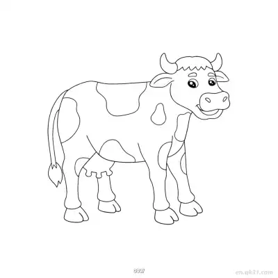 儿童奶牛涂色页 – 免费可打印简笔画涂色画