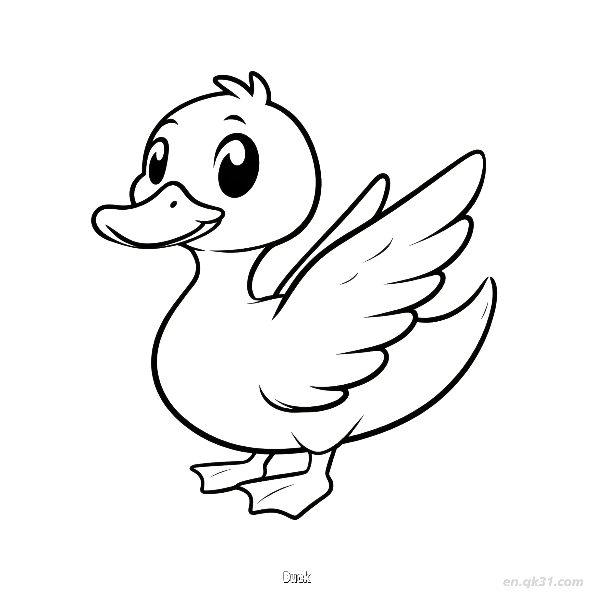 免费 快乐鸭子儿童涂色页 简笔画涂色页